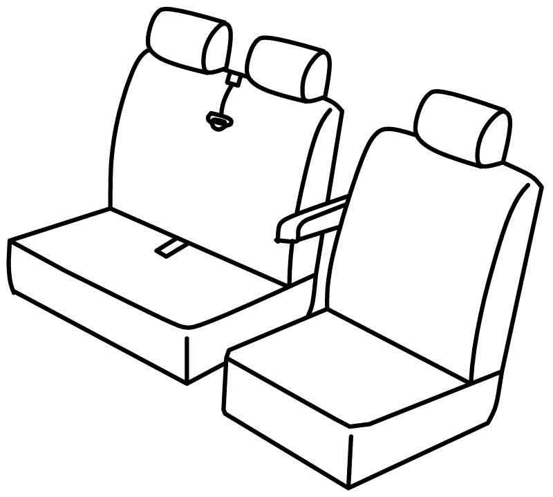 Set coprisedili Superior - Grigio/Nero - compatibile per Renault Trafic (08/06>05/14) dal 2011