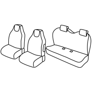 Set coprisedili Superior - Grigio/Nero - compatibile per Citroen C1 3p (03/12>05/14)  - Citroen C1 5p (03/12>05/14)  - Peugeot 107 3p (03/12>12/14)  - Peugeot 107 5p (03/12>12/14)  - Toyota Aygo 3p (03/12>05/14)  - Toyota Aygo 5p (03/12>05/14)