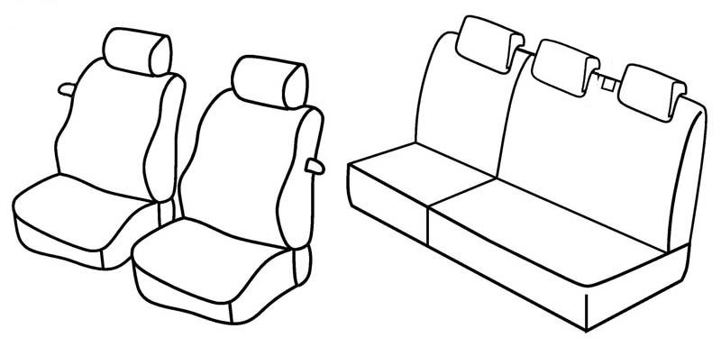 Set coprisedili Superior - Nero/Grigio - compatibile per Fiat Punto 3p (09/99>08/09) dal 2001