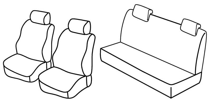 Set coprisedili Superior - Nero/Grigio - compatibile per Fiat Punto 5p (09/99>08/09) dal 2001