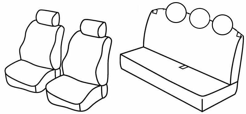 Set coprisedili Superior - Nero/Grigio - compatibile per Fiat Panda (02/12>05/24)