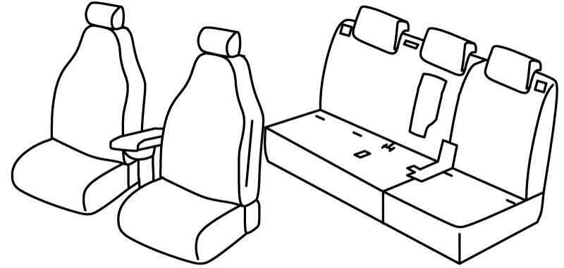 Set coprisedili Superior - Grigio/Nero - compatibile per Fiat 500L (09/12>12/22)