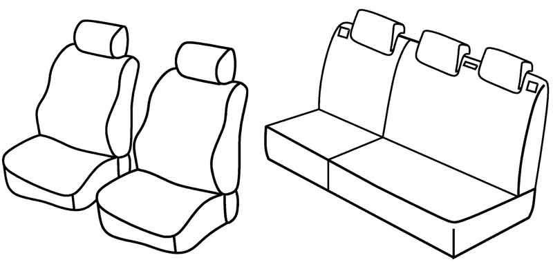 Set coprisedili Superior - Nero/Blu - compatibile per Peugeot 206 3p (09/98>02/09) dal 5/2003 - Peugeot 206 5p (09/98>02/09) dal 5/2003 - Peugeot 206 Plus 3p (03/09>01/13) - Peugeot 206 Plus 5p (03/09>01/13)