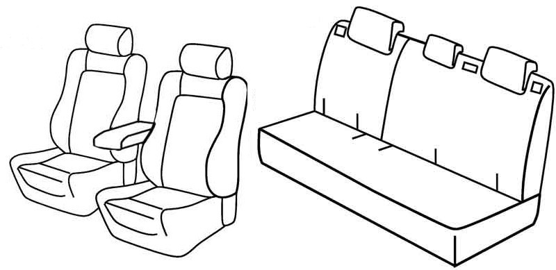 Set coprisedili Superior - Nero/Grigio - compatibile per Peugeot 208 5p (04/12>10/19)