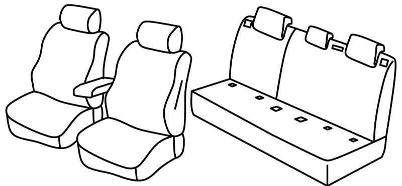 Set coprisedili Superior - Nero/Grigio - compatibile per Peugeot 2008 (12/19>) - Peugeot 208 5p (11/19>) - Peugeot 3008 (12/23>)