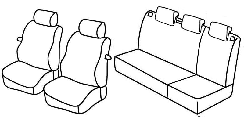 Set coprisedili Superior - Nero/Blu - compatibile per Seat Ibiza SC (10/08>08/15)
