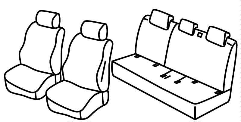 Set coprisedili Superior - Nero/Rosso - compatibile per Suzuki Celerio (11/14>10/20)
