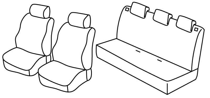 Set coprisedili Superior - Grigio/Nero - compatibile per Suzuki Splash (03/08>09/15)