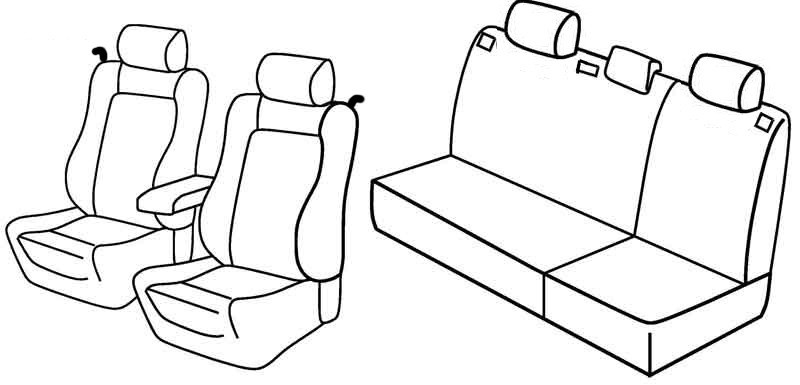 Set coprisedili Superior - Grigio/Nero - compatibile per Toyota Corolla 3p (01/02>12/07)