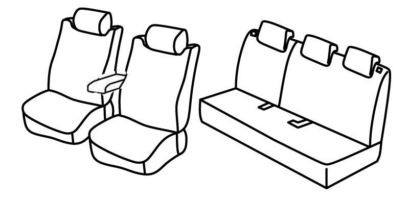 Set coprisedili Superior - Nero/Blu - compatibile per Toyota Yaris 5p (10/11>08/20) Hybrid