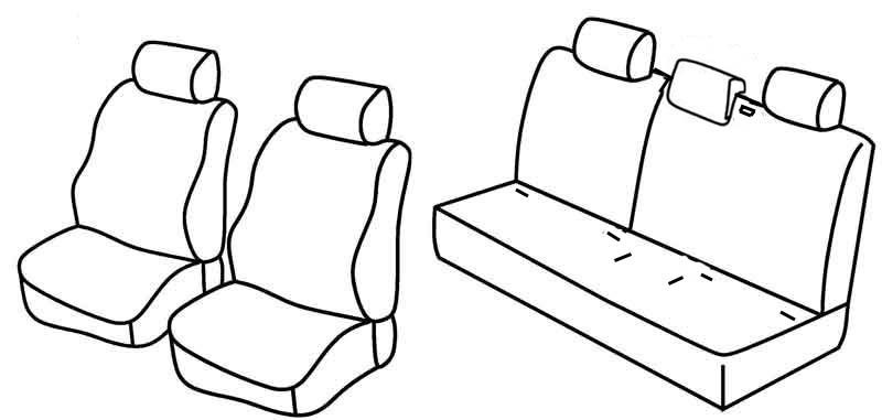 Set coprisedili Superior - Nocciola - compatibile per Toyota Yaris 3p (04/99>12/05) fino al 1/2003 - Toyota Yaris 5p (04/99>12/05) fino al 1/2003