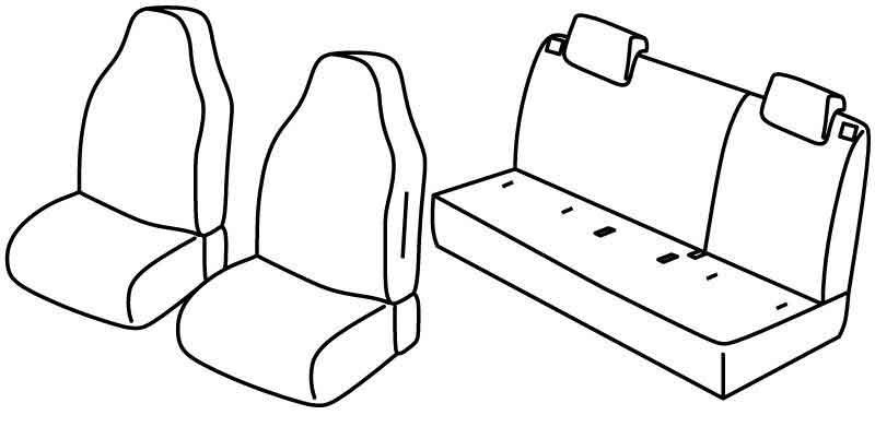 Set coprisedili Superior - Nocciola - compatibile per Seat Mii 5p (05/12>07/20) - Skoda Citigo 5p (05/12>10/19) - Volkswagen Up! 5p (01/12>12/23) - Volkswagen Up! Cross (10/13>09/19)