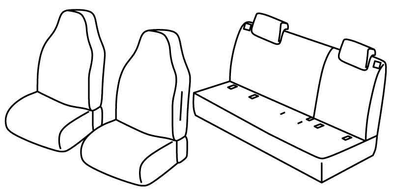 Set coprisedili Superior - Nero/Blu - compatibile per Skoda Citigo 5p (11/19>08/20) - Volkswagen Up! 5p (09/16>12/23) Dal 2019