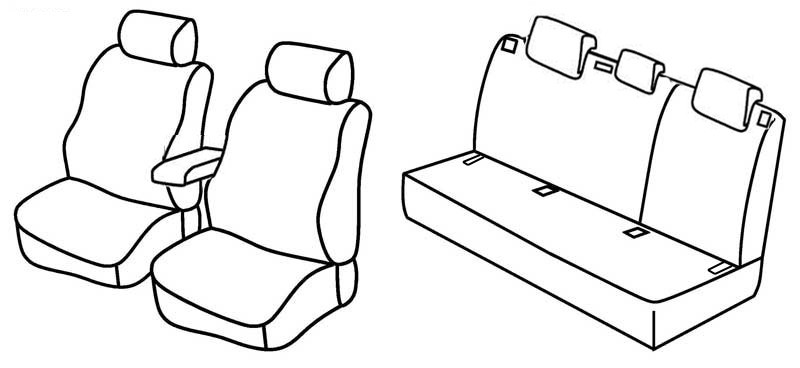Set coprisedili Superior - Nero/Blu - compatibile per Audi A3 Sportback (09/04>10/12)