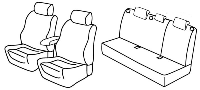 Set coprisedili Superior - Grigio/Nero - compatibile per Audi A3 Sportback (09/04>10/12)