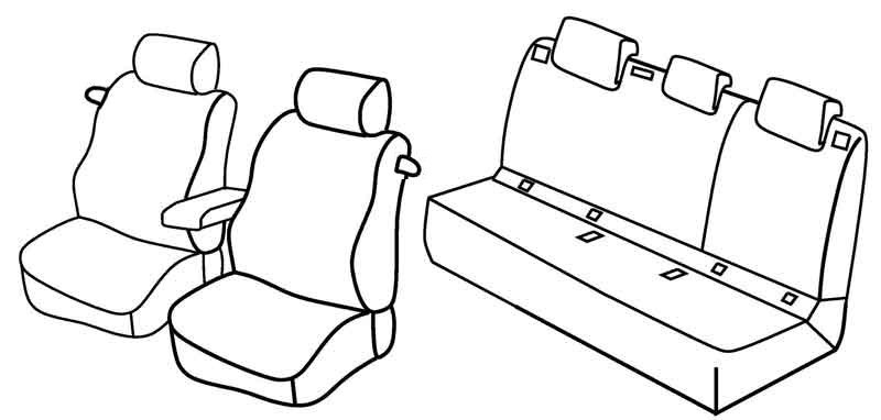 Set coprisedili Superior - Nocciola - compatibile per Audi A3 3p (09/12>11/19) Attraction