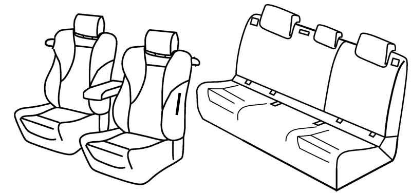 Set coprisedili Superior - Nero/Rosso - compatibile per Audi A3 3p (09/12>11/19) Ambition