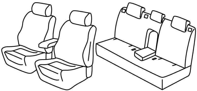 Set coprisedili Superior - Nero/Rosso - compatibile per Audi A3 Sportback (09/04>10/12)