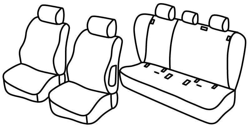 Set coprisedili Superior - Nero/Blu - compatibile per Bmw Serie 1 (E87) (09/04>08/11)