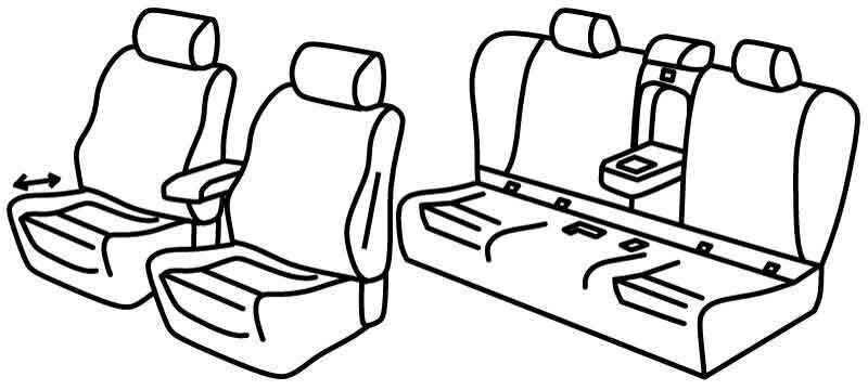Set coprisedili Superior - Nero/Blu - compatibile per Bmw Serie 3 (F30) (02/12>11/18)