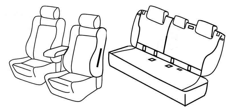 Set coprisedili Superior - Nero/Rosso - compatibile per Bmw Serie 1 (F20) (09/11>06/19) Sport