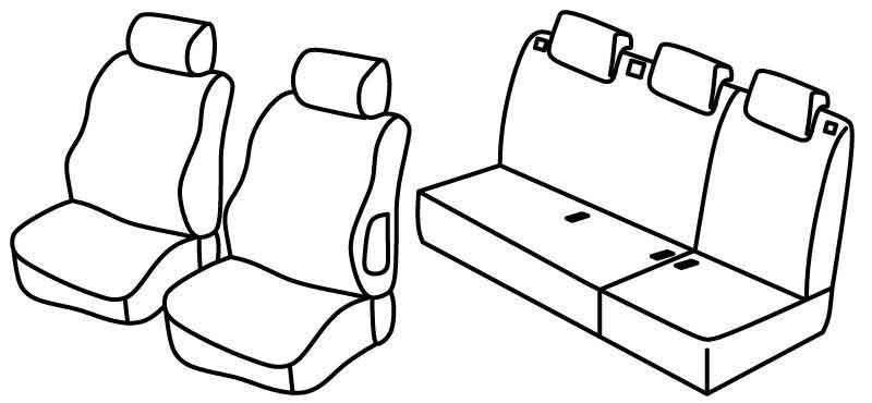 Set coprisedili Superior - Grigio/Nero - compatibile per Citroen Berlingo Multispace (11/02>03/08)