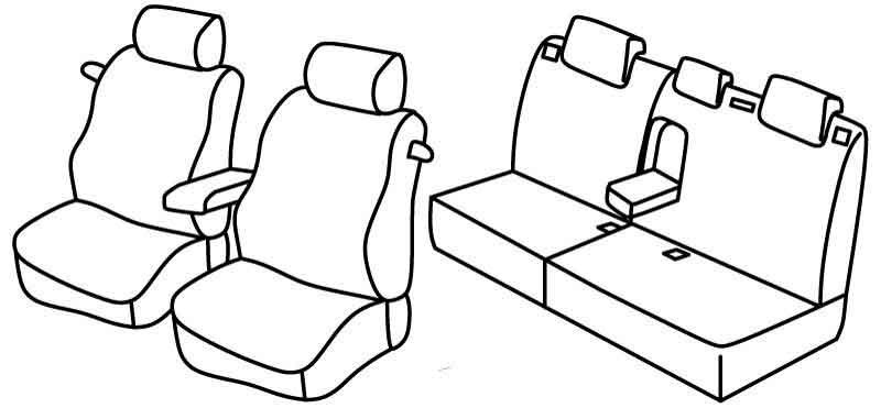 Set coprisedili Superior - Grigio/Nero - compatibile per Citroen C4 3p (01/05>10/10)