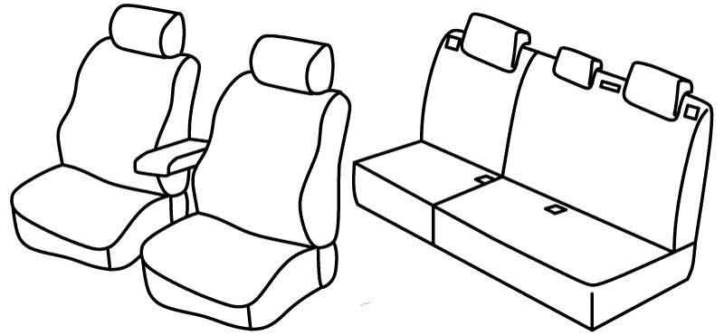 Set coprisedili Superior - Nero/Rosso - compatibile per Citroen C4 5p (01/05>10/10)