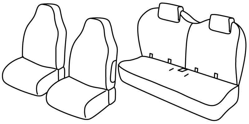 Set coprisedili Superior - Nero/Blu - compatibile per Citroen C1 5p (06/14>12/21) - Peugeot 108 5p (06/14>12/21) - Toyota Aygo 5p (06/14>12/21)