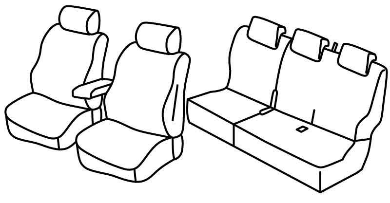 Set coprisedili Superior - Nero/Grigio - compatibile per Dacia Dokker (02/17>07/21)