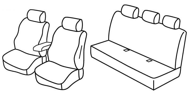 Set coprisedili Superior - Nero/Blu - compatibile per Fiat Doblò 5p (11/00>12/09)