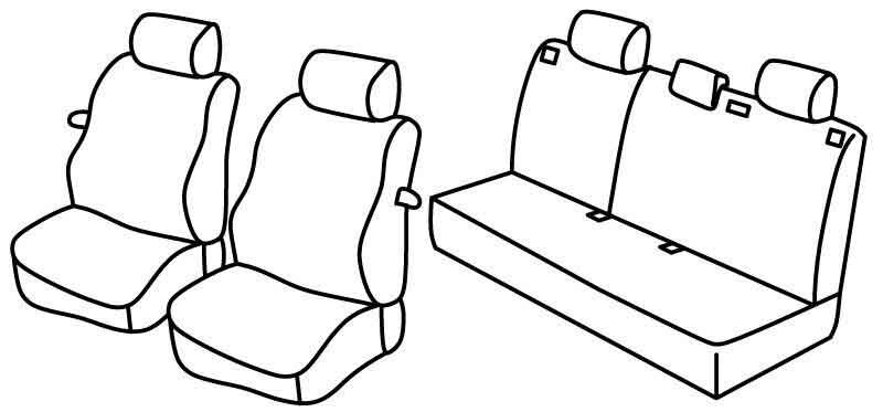 Set coprisedili Superior - Grigio/Nero - compatibile per Ford Focus 3p (01/99>01/05)