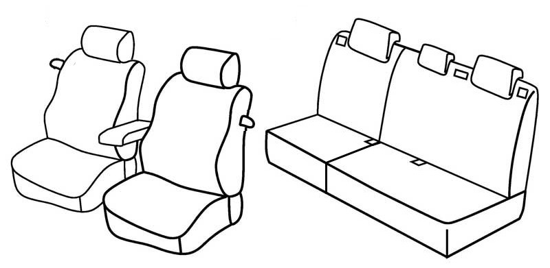 Set coprisedili Superior - Nero/Grigio - compatibile per Ford Focus 3p (02/05>02/11)