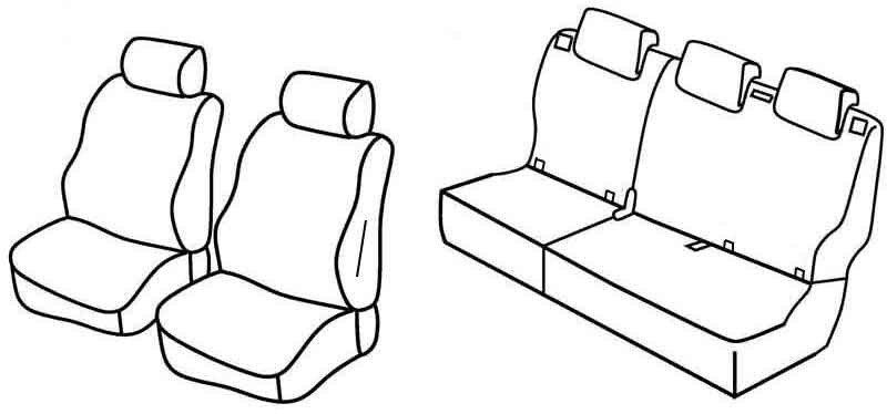 Set coprisedili Superior - Nero/Blu - compatibile per Hyundai i10 (11/13>02/20)