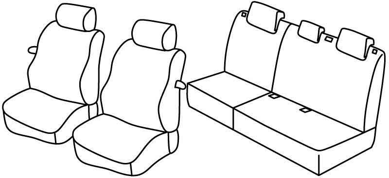 Set coprisedili Superior - Nero/Rosso - compatibile per Hyundai i20 3p (02/09>04/18)