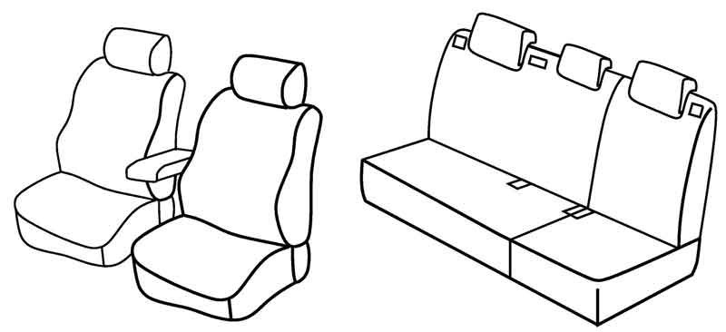 Set coprisedili Superior - Beige - compatibile per Hyundai i30 5p (03/12>12/16) - Hyundai i30 Wagon (09/12>04/17)