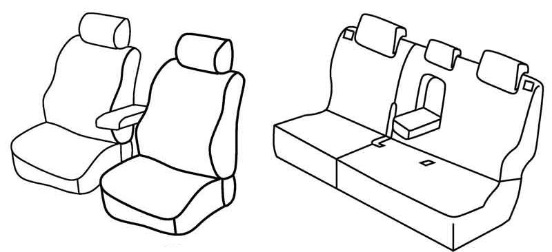 Set coprisedili Superior - Grigio/Nero - compatibile per Hyundai ix20 (11/10>12/20)