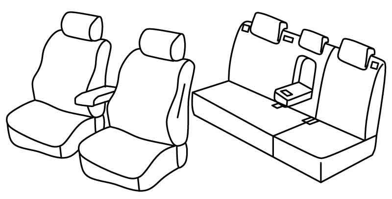 Set coprisedili Superior - Nero/Blu - compatibile per Hyundai i30 5p (03/12>12/16)