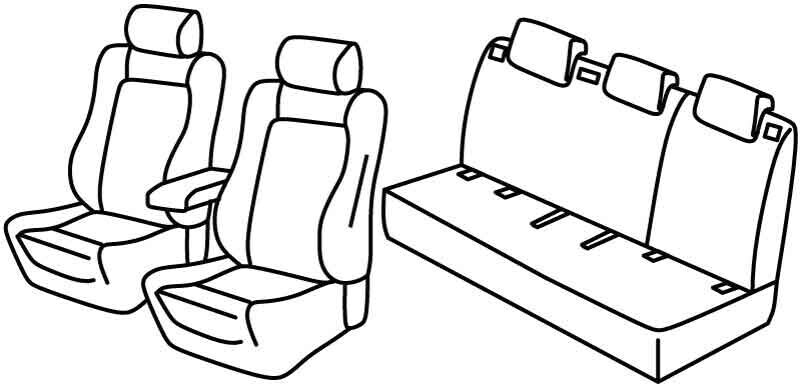 Set coprisedili Superior - Nero/Rosso - compatibile per Hyundai i30 5p (01/17>) N