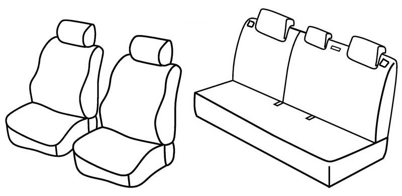Set coprisedili Superior - Grigio/Nero - compatibile per Kia Soul (03/09>12/13)