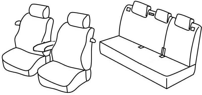 Set coprisedili Superior - Nero/Blu - compatibile per Kia Pro Cee'd 3p (06/13>12/14)