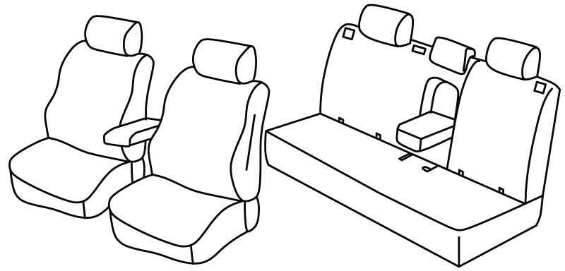 Set coprisedili Superior - Grigio/Nero - compatibile per Kia Niro (09/16>06/22)