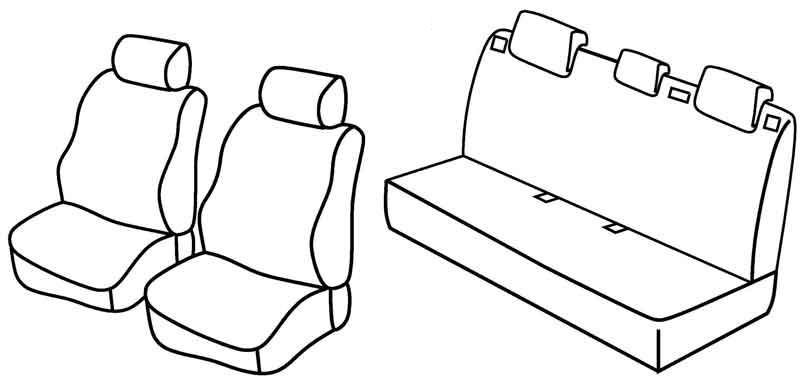 Set coprisedili Superior - Nero/Blu - compatibile per Mazda 2 5p (10/07>02/15)