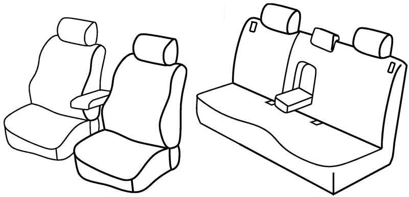 Set coprisedili Superior - Nero/Blu - compatibile per Mazda 3 5p (01/04>03/09) dal 2006