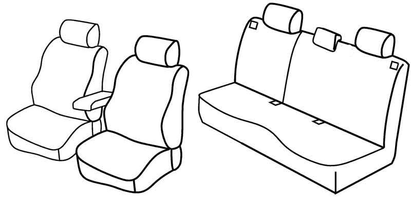 Set coprisedili Superior - Grigio/Nero - compatibile per Mazda 3 4p (11/10>09/13)