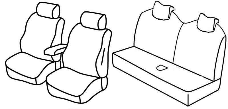 Set coprisedili Superior - Nero/Rosso - compatibile per Mini Mini (R50) (09/01>10/06)