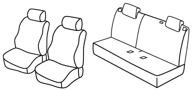 Set coprisedili Superior - Nero/Blu - compatibile per Nissan Note (10/13>10/17) Acenta