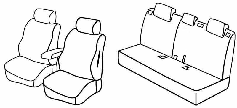 Set coprisedili Superior - Nero/Rosso - compatibile per Nissan Note (10/13>10/17) Tekna
