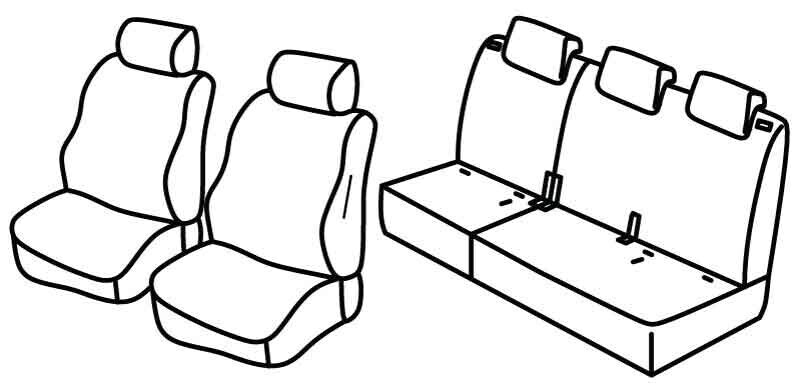 Set coprisedili Superior - Nero/Blu - compatibile per Nissan NV200 (09/09>09/21) Electric