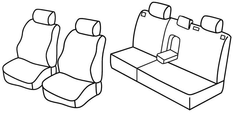 Set coprisedili Superior - Nero/Rosso - compatibile per Opel Astra G sw (10/98>02/04)